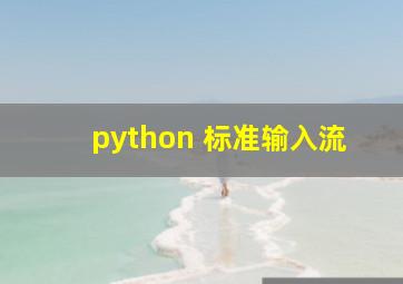 python 标准输入流